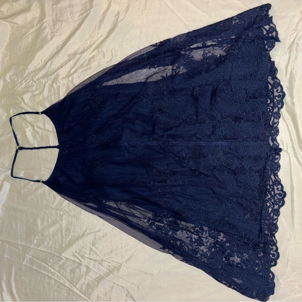 Hollister Elegant Navy Lace Dress